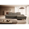 Rozkládací polohovací rohová sedací souprava Harper 284 cm Loft 03 béžovo-šedá pravá