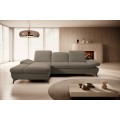 Rozkládací polohovací rohová sedací souprava Harper 284 cm Loft 03 béžovo-šedá levá