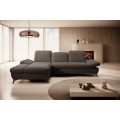 Rozkládací polohovací rohová sedací souprava Harper 284 cm Loft 05 hnědo-šedá levá