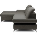 Rozkládací polohovací rohová sedací souprava Harper 284 cm Loft 22 šedá levá