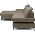 Rozkládací polohovací rohová sedací souprava Harper 284 cm Loft 03 béžovo-šedá levá