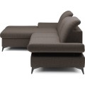Rozkládací polohovací rohová sedací souprava Harper 284 cm Loft 05 hnědo-šedá levá