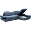 Rozkládací polohovací rohová sedací souprava Harper 284 cm Loft 14 denim pravá