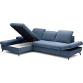 Rozkládací polohovací rohová sedací souprava Harper 284 cm Loft 14 denim levá