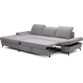 Rozkládací polohovací rohová sedací souprava Harper 284 cm Loft 19 světle šedá levá