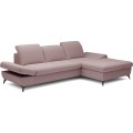Rozkládací polohovací rohová sedací souprava Harper 284 cm Matana 14 starorůžová pravá