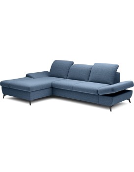 Rozkládací polohovací rohová sedací souprava Harper 284 cm Loft 14 denim levá