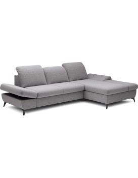 Rozkládací polohovací rohová sedací souprava Harper 284 cm Loft 19 světle šedá pravá