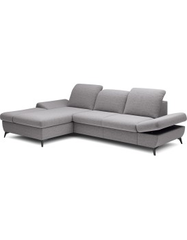 Rozkládací polohovací rohová sedací souprava Harper 284 cm Loft 19 světle šedá levá