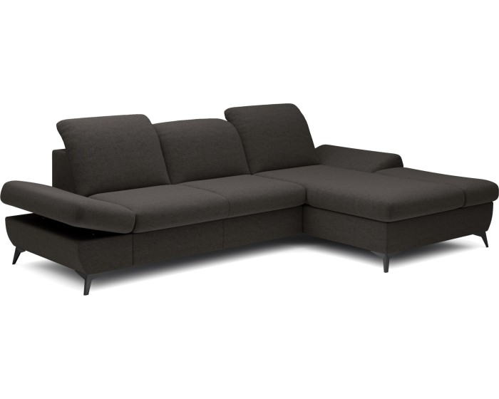 Rozkládací polohovací rohová sedací souprava Harper 284 cm Loft 23 antracit pravá