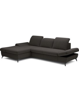 Rozkládací polohovací rohová sedací souprava Harper 284 cm Loft 23 antracit levá