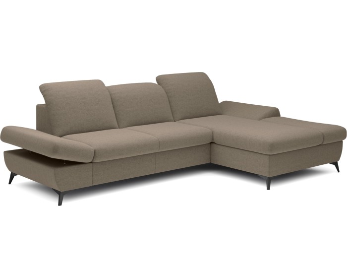 Rozkládací polohovací rohová sedací souprava Harper 284 cm Loft 03 béžovo-šedá pravá