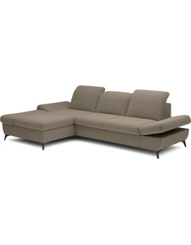 Rozkládací polohovací rohová sedací souprava Harper 284 cm Loft 03 béžovo-šedá levá