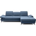 Rozkládací polohovací rohová sedací souprava Harper 284 cm Loft 14 denim pravá