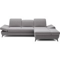 Rozkládací polohovací rohová sedací souprava Harper 284 cm Loft 19 světle šedá pravá