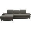 Rozkládací polohovací rohová sedací souprava Harper 284 cm Loft 22 šedá levá