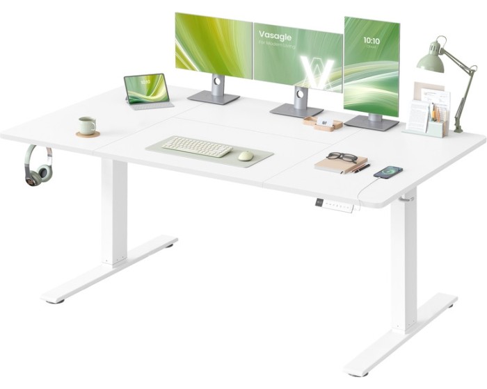 Elektricky nastavitelný psací stůl Vasagle Kory 160 cm bílý
