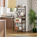 Kuchyňský regál s integrovanou zásuvkou Vasagle Qere 58 cm černý/hnědý