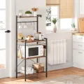 Kuchyňský regál s integrovanou zásuvkou Vasagle Qere 58 cm černý/hnědý