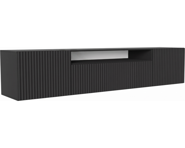 Závěsný TV stolek NEMIO 200 cm černý