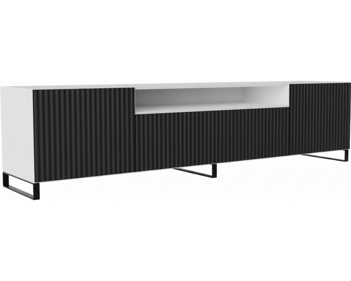 TV stolek NEMIO 200 cm černý/bílý