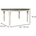 Jídelní rozkládací stůl Avola 122/167 cm z masivu hnědý/bílý