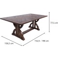 Jídelní rozkládací stůl Avola 152/198 cm z masivu tmavě hnědý