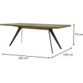 Jídelní stůl Massa 200 cm z masivu hnědý/grafit
