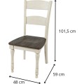 Jídelní židle Avola z masivu bílá/hnědá