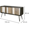 Komoda Adesso 155 cm z masivu černá/hnědá