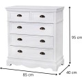 Komoda Latina 85 cm z masivu bílá