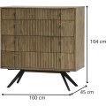 Komoda Massa 100 cm z masivu hnědá/grafit