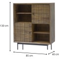 Komoda Maze 85 cm z masivu hnědá/černá