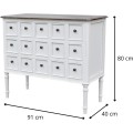 Komoda Ravenna 91 cm z masivu bílá/tmavě hnědá