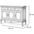 Komoda Rimini 120 cm z masivu bílá/tmavě hnědá