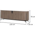 Komoda Silario 220 cm ořech/mramor