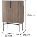 Komoda Silario 95 cm ořech/mramor