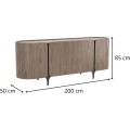 Komoda Sileno 200 cm ořech/černá