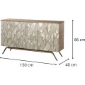 Komoda Stilig 150 cm šampaňské zlato/hnědá