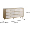 Komoda Stilig 160 cm slonovinová/zlatá