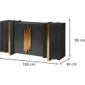Komoda Stilig ST023B 160 cm černá/zlatá
