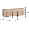 Komoda Stilig ST307 180 cm dub bílý/zlatá