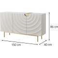 Komoda Stilig ST321 150 cm ecru/zlatá/mramor