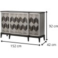 Komoda Stilig ST504 152 cm z masivu šedá/zlatá