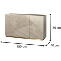 Komoda Stilig ST801 150 cm šampaňská/zlatá