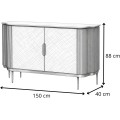 Komoda Stilig 150 cm slonovinová/zlatá