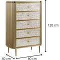 Komoda Stilig ST911 80 cm slonovinová/zlatá