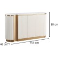 Komoda Stilig ST917 158 cm ecru/zlatá/mramor