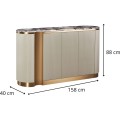 Komoda Stilig ST917 158 cm krémová/zlatá/mramor