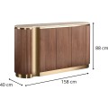 Komoda Stilig ST917 158 cm ořech/zlatá/travertin